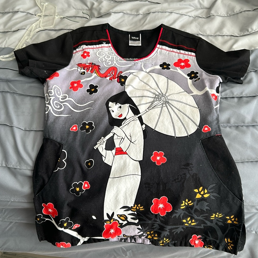 Disney, Mulan, Scrub top, XXS.
